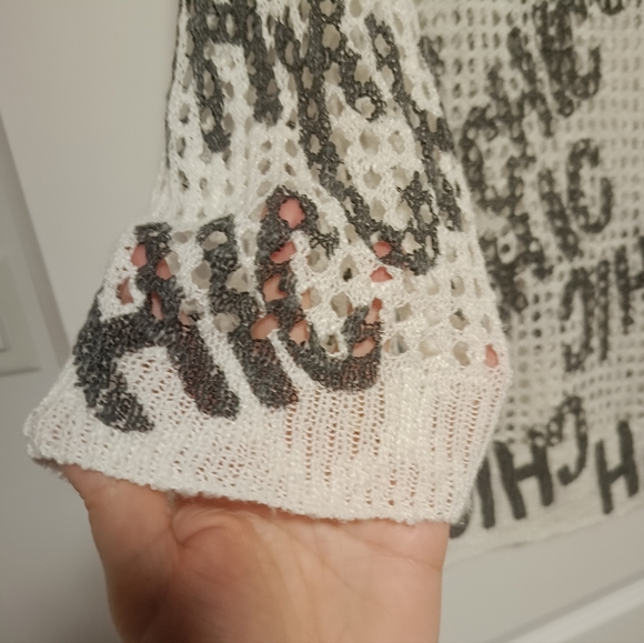 L/G🍀Frank Lyman Design Black and Cream Graphic Tunic - Picture 4 of 7